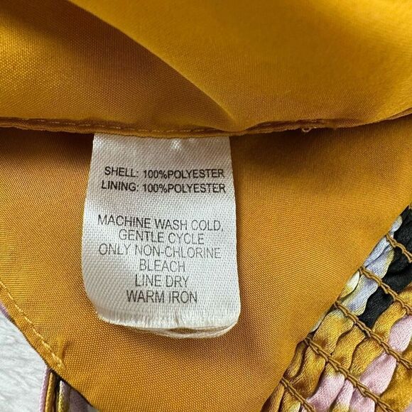 House Of Harlow 1960 Women's S/M 2Pc Jumpsuit Gold Pink Boho Hippie Print Satin - Picture 12 of 16